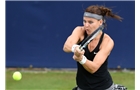 BIRMINGHAM, ENGLAND - JUNE 11:  Lucie Safarova of Czech Republic returns a shot against Barbora Zahlavova Strycova of Czech Republic on day three of the Aegon Classic at Edgbaston Priory Club on June 11, 2014 in Birmingham, England.  (Photo by Tom Dulat/Getty Images)